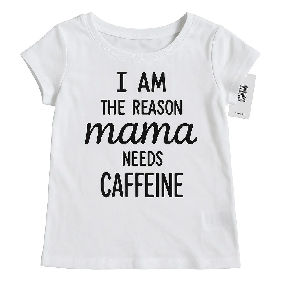 The Children's Place White Tee with Fun Black Print